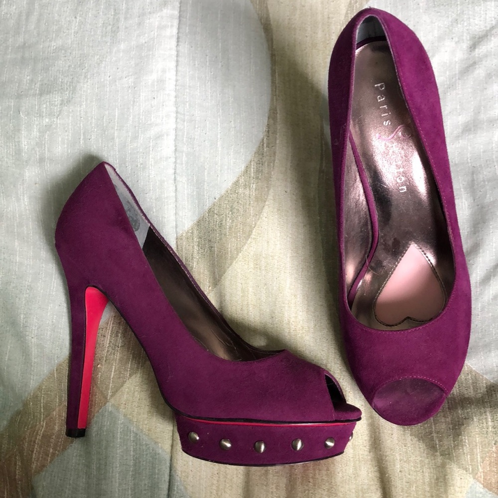 Paris Hilton Purple platform heels